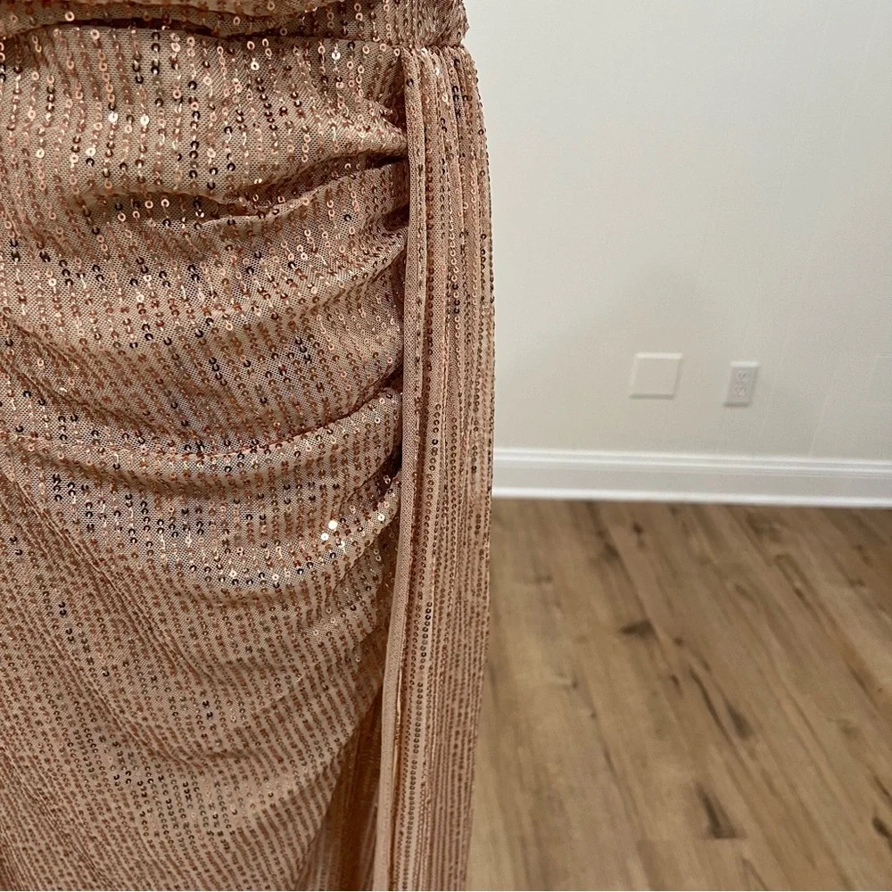 FAERIESTY Embellishment: Rose Gold Sequin Evening Dress - Picture 6 of 16